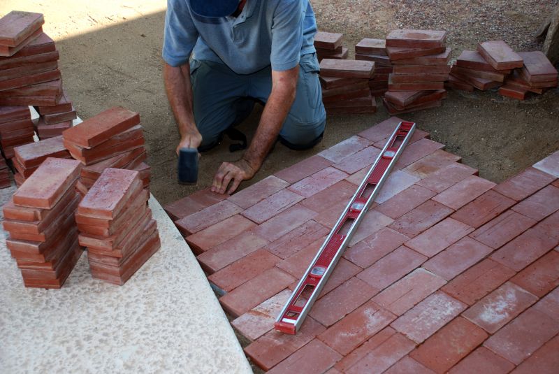 Traditional brick paver patio